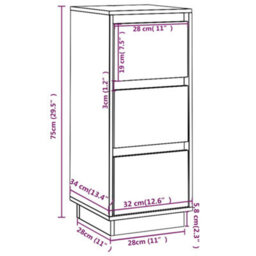 Walplus Sideboard 32X34X75 Cm Solid Wood Pine - thumbnail 9