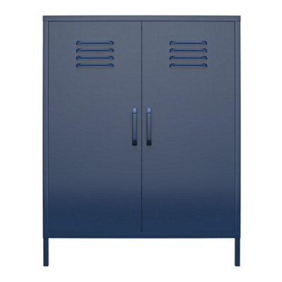 Dorel Home Bradford Metal Cabinet With 2 Doors Vertical In Navy - image 1