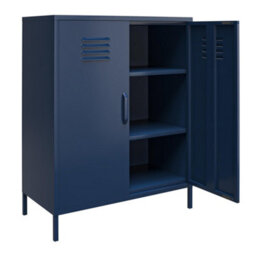 Dorel Home Bradford Metal Cabinet With 2 Doors Vertical In Navy - thumbnail 3