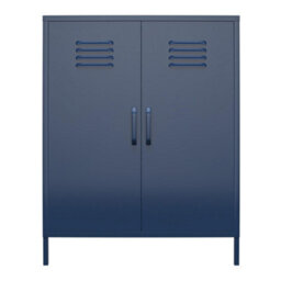 Dorel Home Bradford Metal Cabinet With 2 Doors Vertical In Navy - thumbnail 1