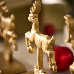 Dibor Prancing Reindeer Gold Decorative Stocking Hook Fireplace Stocking Holder Christmas Stocking Holder - thumbnail 3