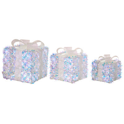 Beliani Set Of 3 Christmas Decorations Led Hallangen Christmas Gifts 20/25/30 Cm Multicolour - image 1