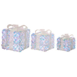 Beliani Set Of 3 Christmas Decorations Led Hallangen Christmas Gifts 20/25/30 Cm Multicolour