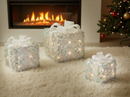 Beliani Set Of 3 Christmas Decorations Led Hallangen Christmas Gifts 20/25/30 Cm Multicolour - thumbnail 2