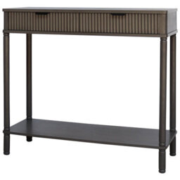 Wyld Haus Sagevale 2-Drawer Ribbed Console Table With Bottom Shelf, Brown - thumbnail 2