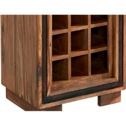 Colatina Solid Sheesham Wood 1 Drawer & 2 Shelves 15 Bottle Holder Wine Bookcase - thumbnail 5