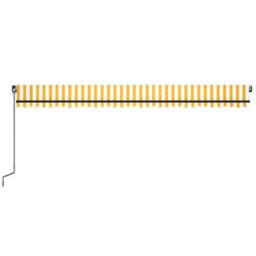 Berkfield Manual Retractable Awning 600X350 Cm Yellow And White - thumbnail 4