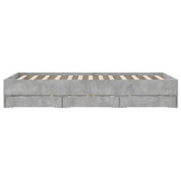 Berkfield Bed Frame With Drawers Without Mattress Concrete Grey 135X190 Cm Double - thumbnail 7