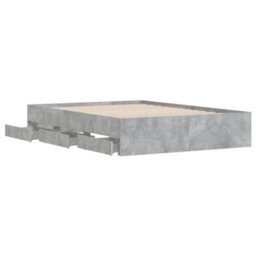 Berkfield Bed Frame With Drawers Without Mattress Concrete Grey 135X190 Cm Double - thumbnail 5