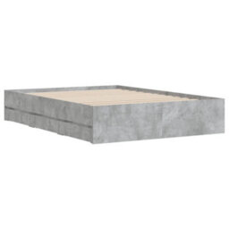 Berkfield Bed Frame With Drawers Without Mattress Concrete Grey 135X190 Cm Double - thumbnail 4