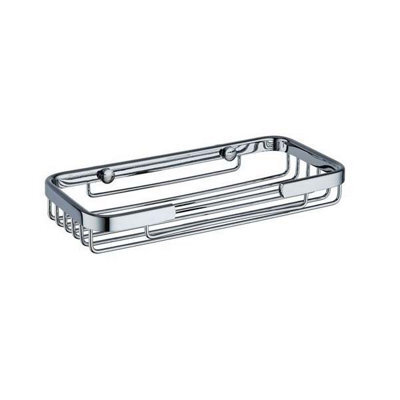 Plum&clay Solid Brass Small Rectangular Chrome Wire Shower Basket