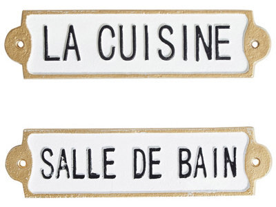 Wyld And Coco Set Of 2 White Iron Wall Decor Plates, Enamel-Style Finish, Ready To Hang - image 1