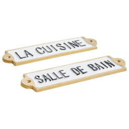 Wyld And Coco Set Of 2 White Iron Wall Decor Plates, Enamel-Style Finish, Ready To Hang - thumbnail 4