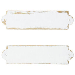 Wyld And Coco Set Of 2 White Iron Wall Decor Plates, Enamel-Style Finish, Ready To Hang - thumbnail 5