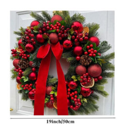 Amorly Christmas Decorations Christmas Wreaths For Party Celebration Walls Doors,19In Outdoor Prelit Christmas Door Wreath With Lights - thumbnail 2
