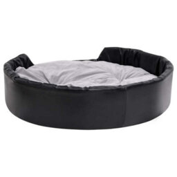 Vidaxl Dog Bed Black And Grey 99X89X21 Cm Plush And Faux Leather - thumbnail 4