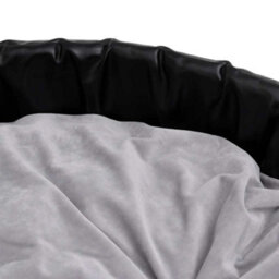 Vidaxl Dog Bed Black And Grey 99X89X21 Cm Plush And Faux Leather - thumbnail 6