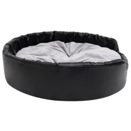 Vidaxl Dog Bed Black And Grey 99X89X21 Cm Plush And Faux Leather - thumbnail 5