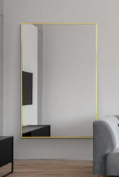 "Mirroroutlet Artus - Gold Aluminium Edged Wall Mirror 47"" X 31"" (120 Cm X 80 Cm)" - thumbnail 2