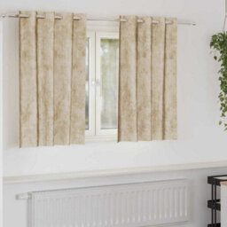 Berkfield Curtain With Curtains 2 Pcs Cream 140 X 140 Cm Velvet