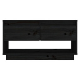 Berkfield Tv Cabinet Black 74X34X40 Cm Solid Wood Pine - thumbnail 3