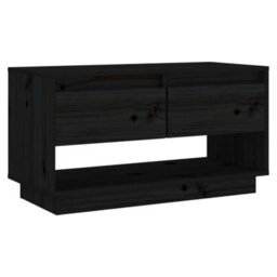 Berkfield Tv Cabinet Black 74X34X40 Cm Solid Wood Pine - thumbnail 2