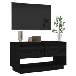 Berkfield Tv Cabinet Black 74X34X40 Cm Solid Wood Pine - thumbnail 7