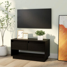 Berkfield Tv Cabinet Black 74X34X40 Cm Solid Wood Pine - thumbnail 8