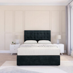 "Sloomy 4Ft6  Alabama Divan Bed Base Black Naples ,4 Drawers & 26"" Struts Headboard - Double" - thumbnail 2