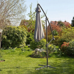 Home Source Gozo 3M Garden Outdoor Overhanging Cantilever Crank Parasol Grey - thumbnail 2