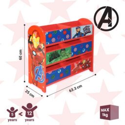 Disney Marvel Avengers Toy Storage Unit: 6-Box Organizer For Bedroom - Made From Engineered Wood/fabric/metal - Easy Assembly - thumbnail 3