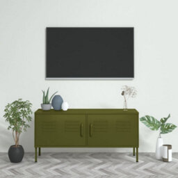 Walplus Tv Cabinet Olive Green 105X35X50 Cm Steel