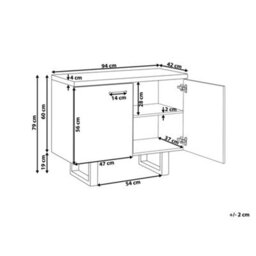 Beliani  Cabinet Timber Light Brown - thumbnail 3
