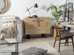 Beliani  Cabinet Timber Light Brown - thumbnail 2