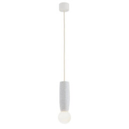 Luminosa Lighting Luminosa Boll Handmade Slim Pendant Ceiling Light Cream, Deep Cobalt Blue Dots G9, Ip44