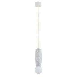 Luminosa Lighting Luminosa Boll Handmade Slim Pendant Ceiling Light Cream, Deep Cobalt Blue Dots G9, Ip44 - thumbnail 4