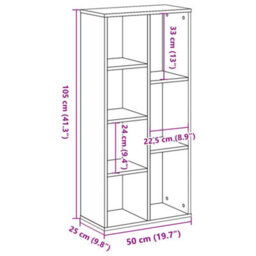 Berkfield Durable Bookcase Sonoma Oak 50X25X105 Cm Engineered Wood - thumbnail 9