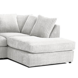 Furnishings For Less UK Luxor Silver Jumbo Cord Large 5 Seater Corner Sofa Long Right Hand Facing - thumbnail 3