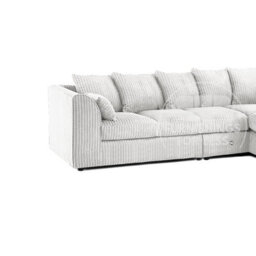 Furnishings For Less UK Luxor Silver Jumbo Cord Large 5 Seater Corner Sofa Long Right Hand Facing - thumbnail 2