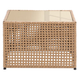 Beliani U-Shape Garden Sofa 6 Seater Omegana Modular Pe Rattan Light Beige - thumbnail 7