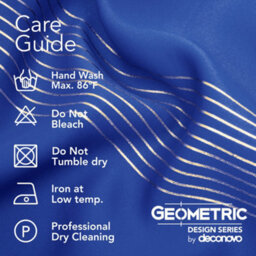 Deconovo Blackout Eyelet Curtains, Thermal Insulated Gold Wave Line Foil Printed Curtains, W46 X L54 Inch, Blue, 2 Panels - thumbnail 7