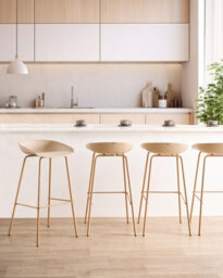 Beliani Set Of 4 Bar Chairs Venlo Beige - thumbnail 2