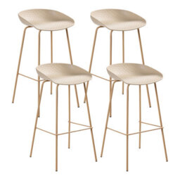 Beliani Set Of 4 Bar Chairs Venlo Beige - thumbnail 1