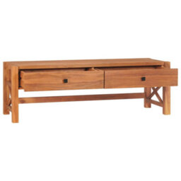 Berkfield Durable Desk With 2 Drawers 140X40X45 Cm Recycled Teak Wood