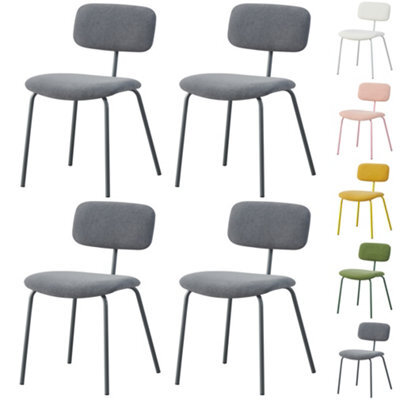 Mof Modern Upholstered Dining Chairs Set Of 4 Fabric Padded Seat With Metal Legs (Grey X 4) - image 1