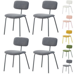 Mof Modern Upholstered Dining Chairs Set Of 4 Fabric Padded Seat With Metal Legs (Grey X 4) - thumbnail 1