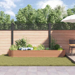 Berkfield Garden Raised Bed Brown 320 X 80 X 44 Cm Steel - thumbnail 4