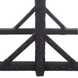 Berkfield Garden Table Black 110X53X72 Cm Glass And Poly Rattan - thumbnail 4