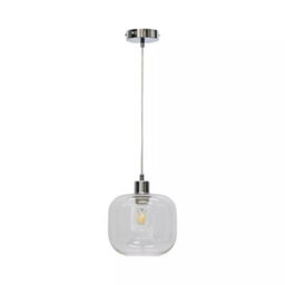 Set Of 2 Modern Glass & Chrome Ceiling Lights Kitchen Dining Pendant Fittings - thumbnail 4