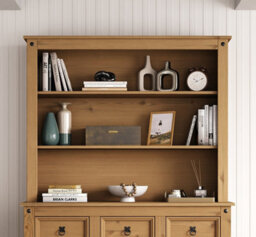 Mews Corona Sideboard Hutch Top Large Solid Wood Pine Welsh Dresser Mexican Style With Open Shelves